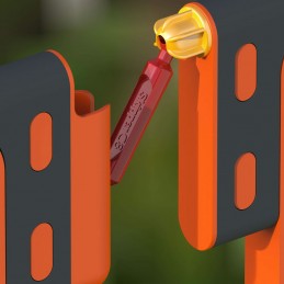 Detalje af 360 graders kobling og fleksibel sammenkobling på Skipper C8 barrier