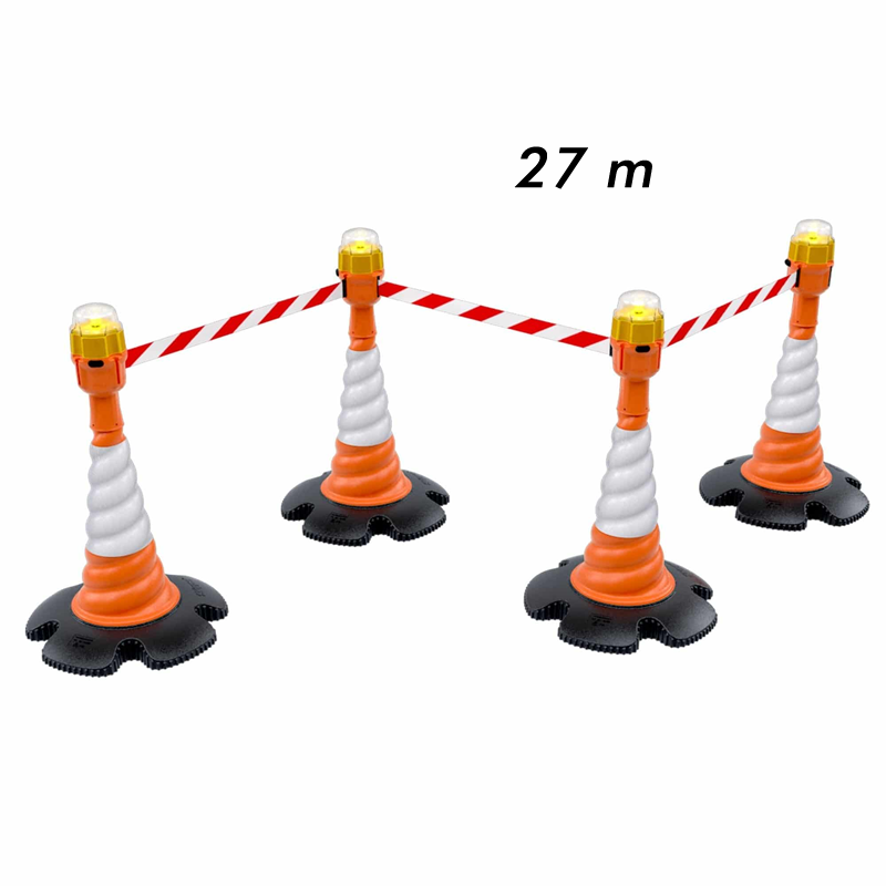 Skipper KIT03 komplet 27 meter afspærringssæt med trafikkegler, afspærringsbånd og genopladelige advarselslamper