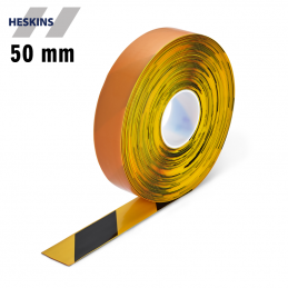 Heskins PermaStripe Smooth H6906D gul sort advarselstape til gulvafmærkning - IC Safety