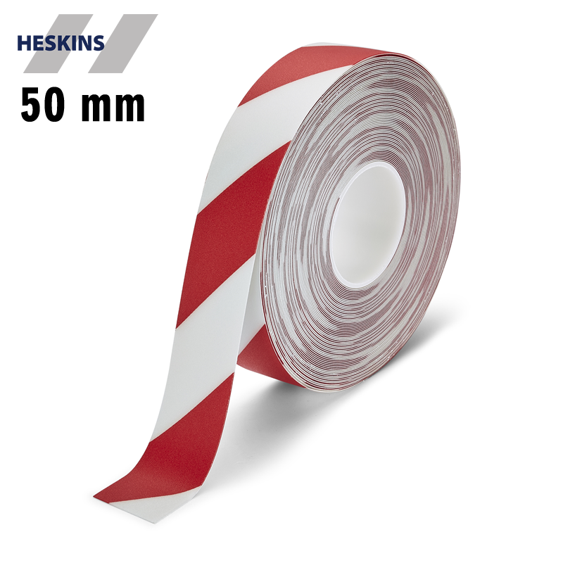 Heskins PermaRoute H6903A rød og hvid advarselsstribet gulvtape