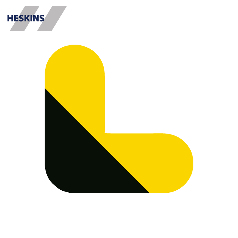 Heskins PermaRoute L-formet gulvmarkering 200x200mm ZN0027 til palleplads og 5S opmærkning - IC Safety