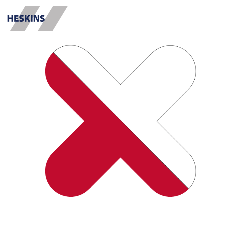 PermaRoute X-kryds 300x300 mm ZN0029 gulvmarkering til 5S lager