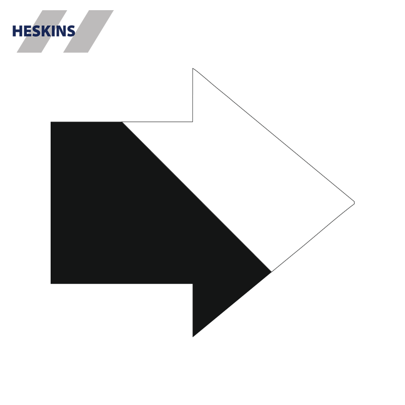 Heskins PermaRoute ZN0050 formskåret retningspil 90 mm til 5S gulvafmærkning - IC Safety