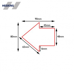 Heskins PermaRoute ZN0050 formskåret retningspil 90 mm til 5S gulvafmærkning - IC Safety