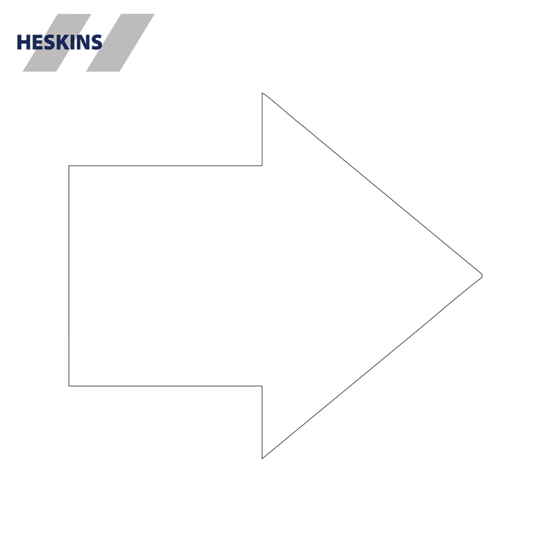 Heskins PermaRoute ZN0050 formskåret retningspil 90 mm til 5S gulvafmærkning - IC Safety