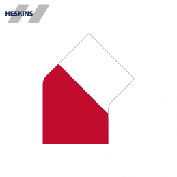 PermaRoute 45 graders vinkel samlestykke 125mm til 75mm gulvtape ZN0215