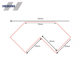Heskins PermaRoute ZN0061 TL620 70mm bro-samlestykke til 50mm gulvmarkeringsbånd