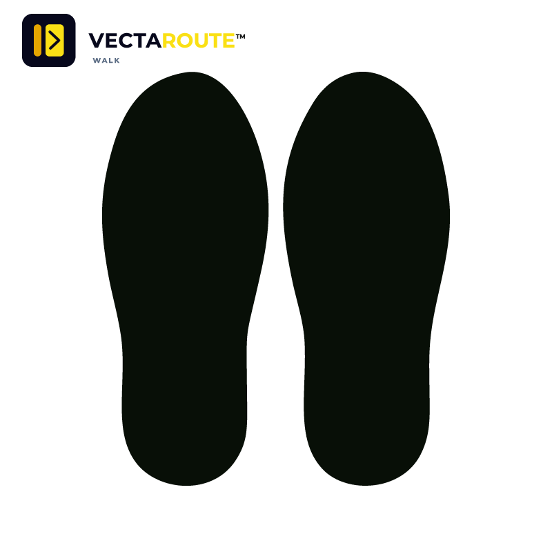 Heskins Vecta Safety VectaRoute ZN0016 selvklæbende støvleaftryk til gulvafmærkning 300x120 mm