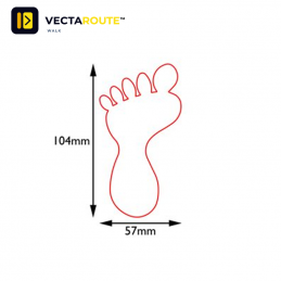 VectaRoute ZN0010 selvklæbende fodaftryk 57x104 mm til 5S gulvmarkering
