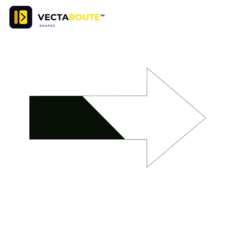 VectaRoute ZN0333 ekstra stor retningspil 1000 x 565 mm til gulvafmærkning