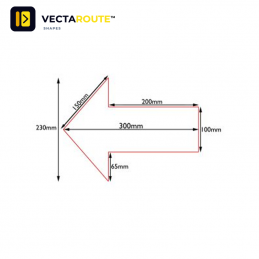 VectaRoute® stor pil (300 x 230 mm) – slidstærk gulvmarkering til lager og industri.