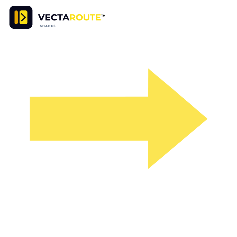 VectaRoute® stor pil (300 x 230 mm) – slidstærk gulvmarkering til lager og industri.
