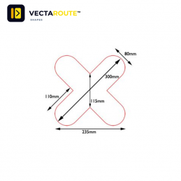 Vecta Route PermaRoute X-kryds 300x300 mm ZN0029 gulvmarkering til 5S lager