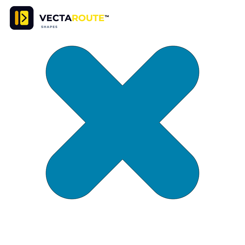 Vecta Route PermaRoute X-kryds 300x300 mm ZN0029 gulvmarkering til 5S lager