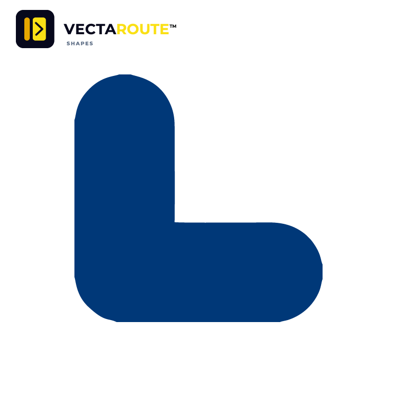 VectaRoute PermaRoute L-formet gulvmarkering 200x200mm ZN0027 til palleplads og 5S opmærkning - IC Safety