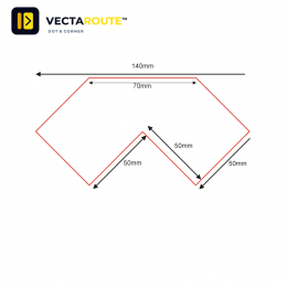 VectaRoute Heskins PermaRoute ZN0061 TL620 70mm bro-samlestykke til 50mm gulvmarkeringsbånd