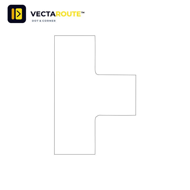 VectaRoute PermaRoute ZN0217 formstanset T-stykke 150 mm til 75 mm gulvlinjer