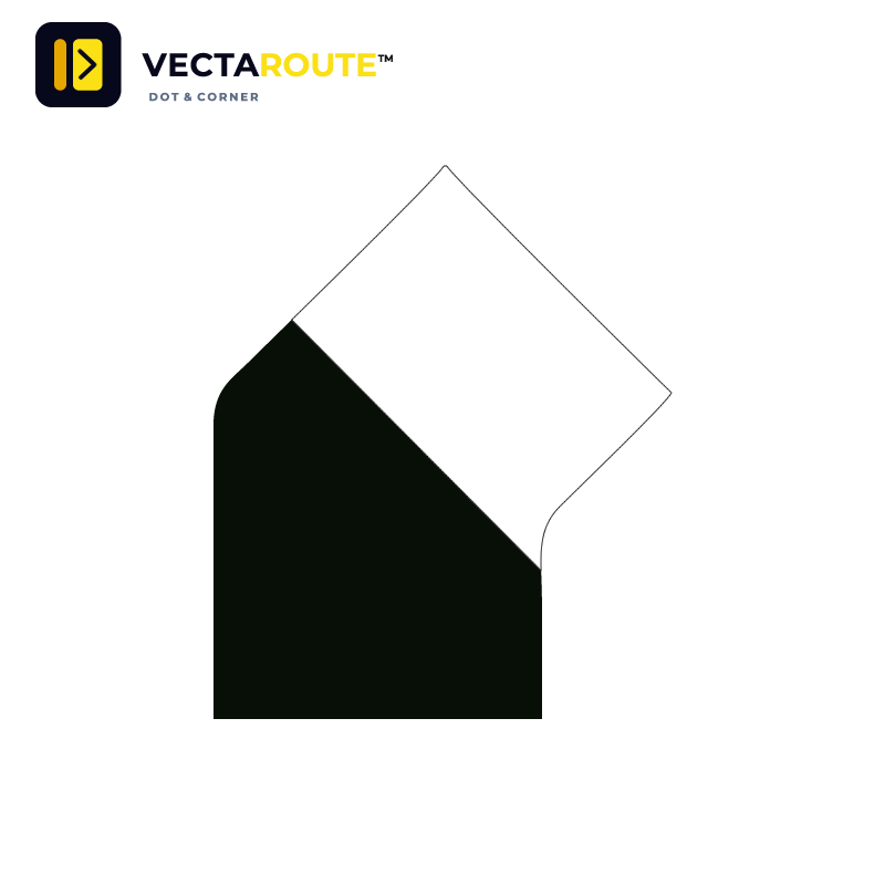 VectaRoute PermaRoute ZN0216 45 graders vinkelhjørne 170 mm til 100 mm gulvmarkeringstape