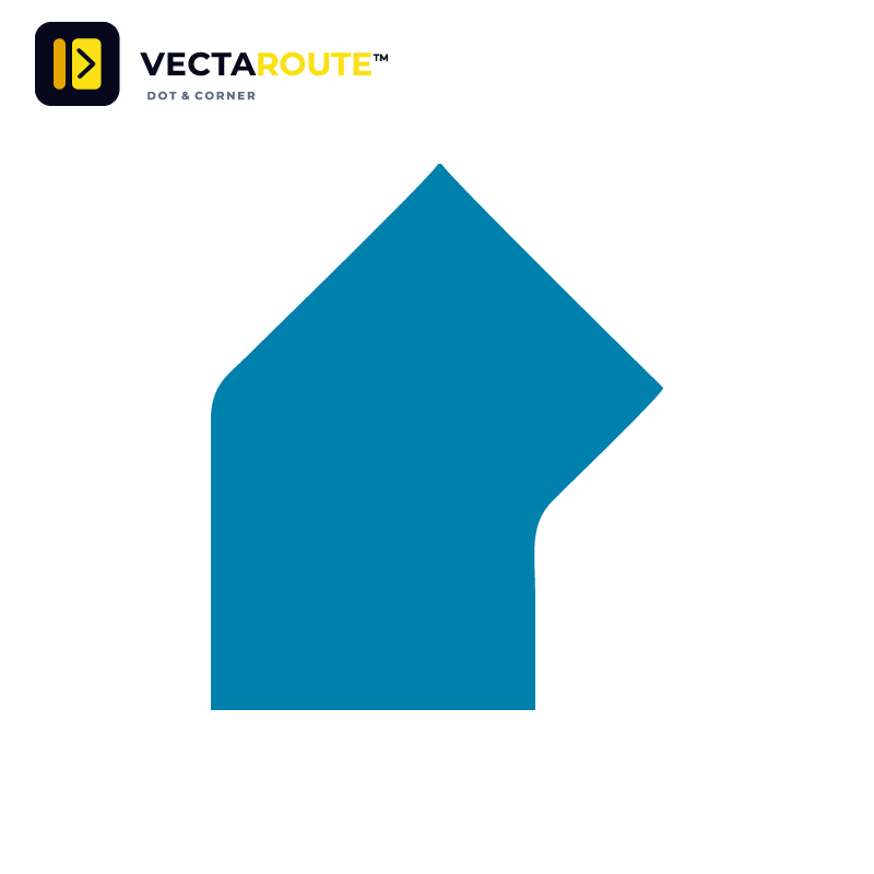 VectaRoute PermaRoute ZN0216 45 graders vinkelhjørne 170 mm til 100 mm gulvmarkeringstape
