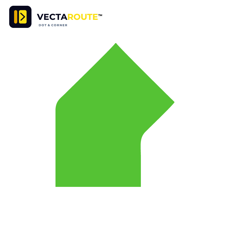 VectaRoute PermaRoute ZN0216 45 graders vinkelhjørne 170 mm til 100 mm gulvmarkeringstape