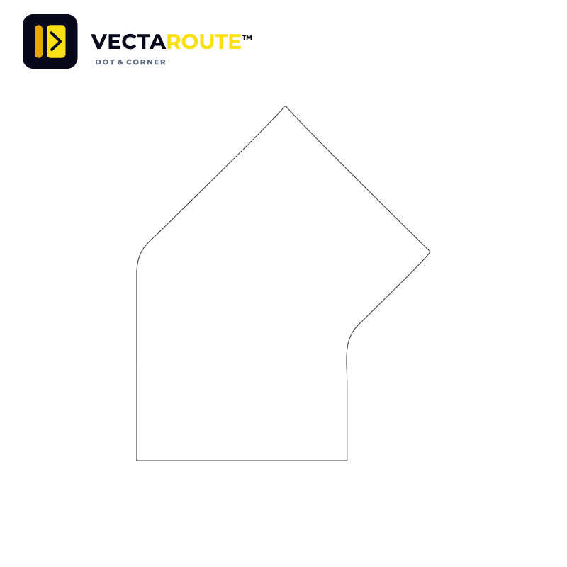 VectaRoute PermaRoute ZN0216 45 graders vinkelhjørne 170 mm til 100 mm gulvmarkeringstape