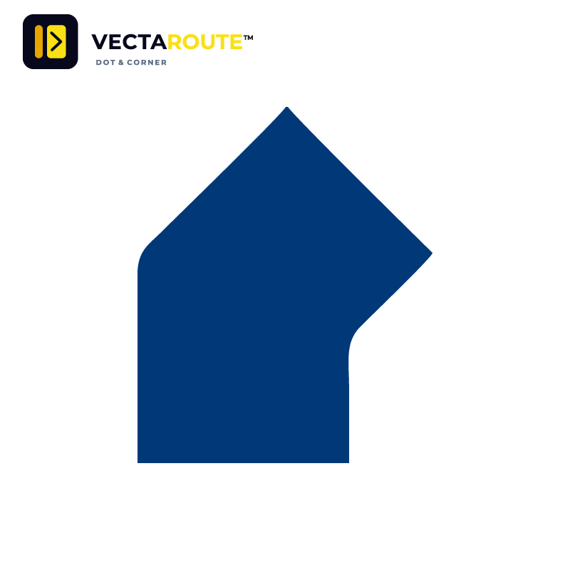VectaRoute PermaRoute 45 graders vinkel samlestykke 125mm til 75mm gulvtape ZN0215