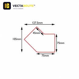 VectaRoute PermaRoute 45 graders vinkel samlestykke 125mm til 75mm gulvtape ZN0215