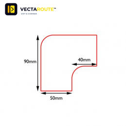 VectaRoute PermaRoute 90 graders vinkel ZN0063 til 50mm gulvmarkering hos IC Safety