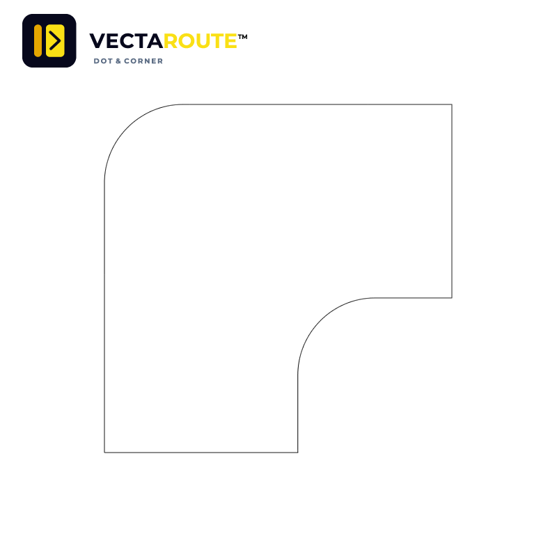 VectaRoute PermaRoute 90 graders vinkelhjørne 135 mm til 75 mm gulvmarkeringstape ZN0054
