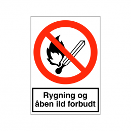 F102 - Rygning og åben ild forbudt