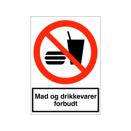Mad og drikkevarer forbudt
