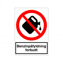 Benzinpåfyldning forbudt