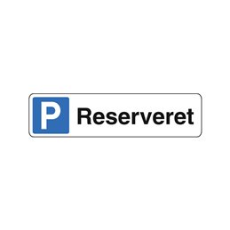 reserveret parkeringsplads med symbol
