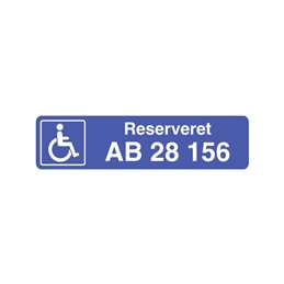 reserveret parkeringsplads med registreringsnummer