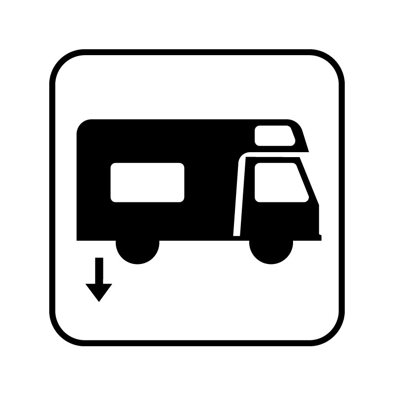 pictogram - autocamper tømning af toilet