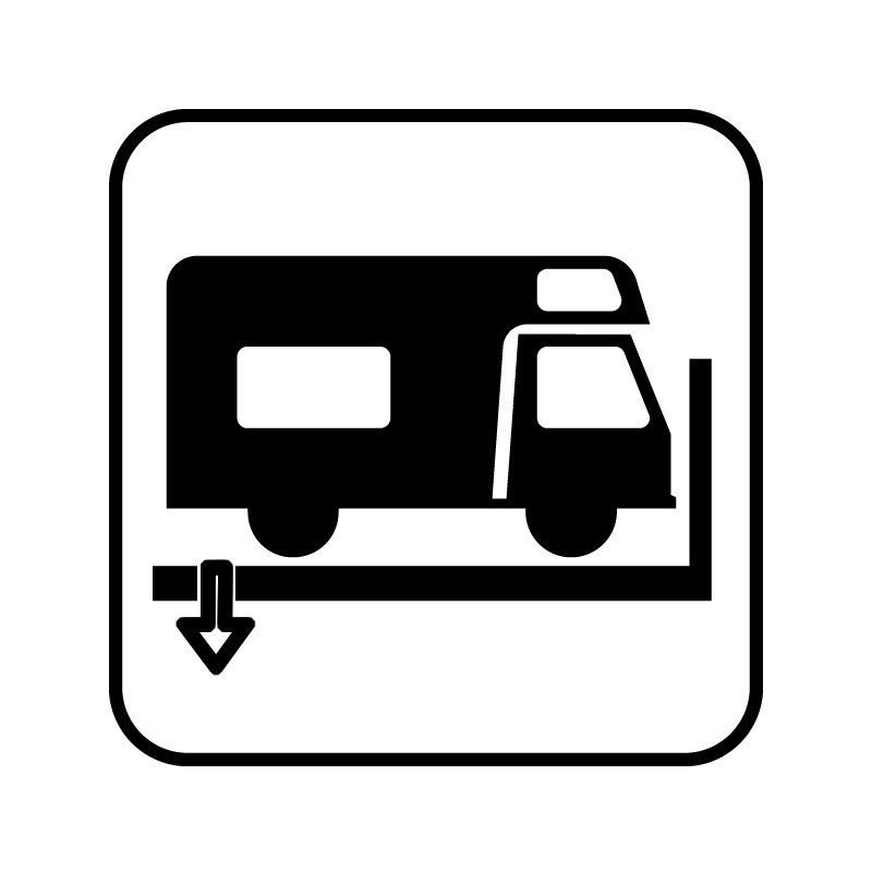 pictogram - autocamper tømning af toilet