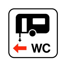 pictogram - tømning af tørkloset