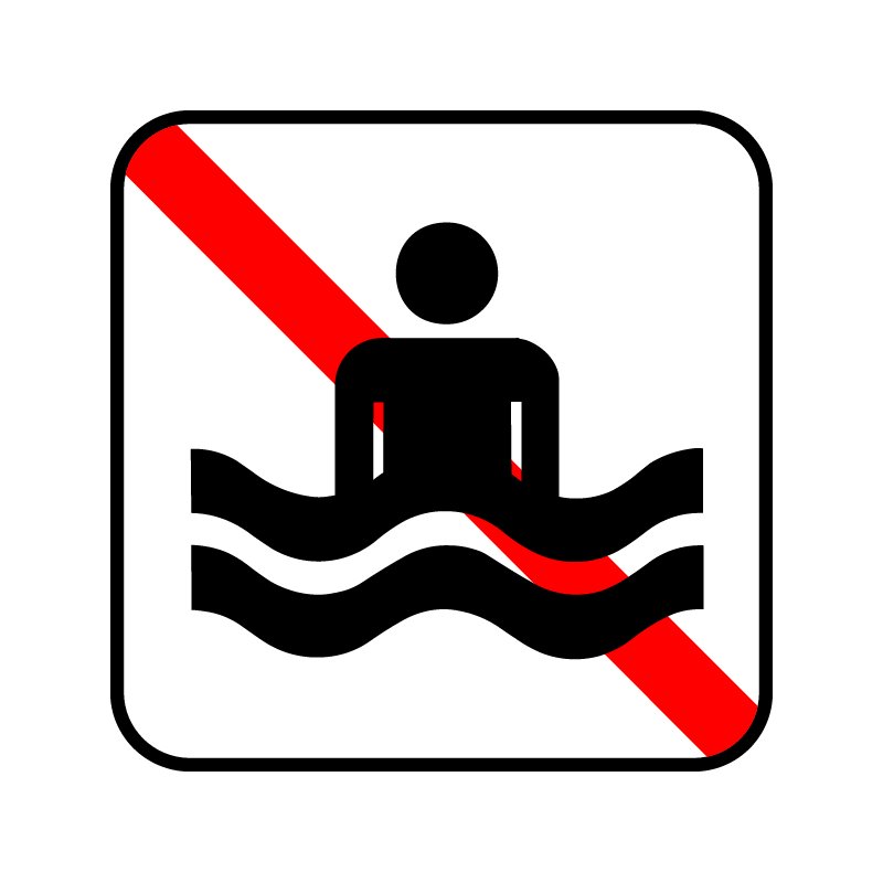 pictogram - badning forbudt
