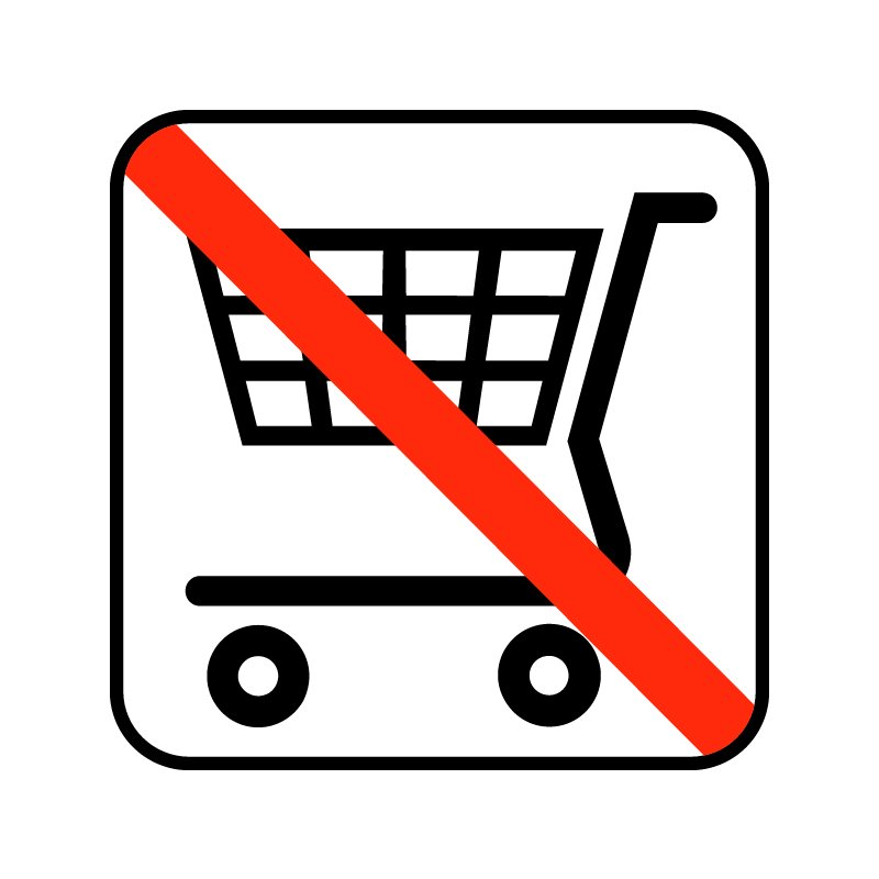 pictogram - indkøbsvogn ikke tilladt