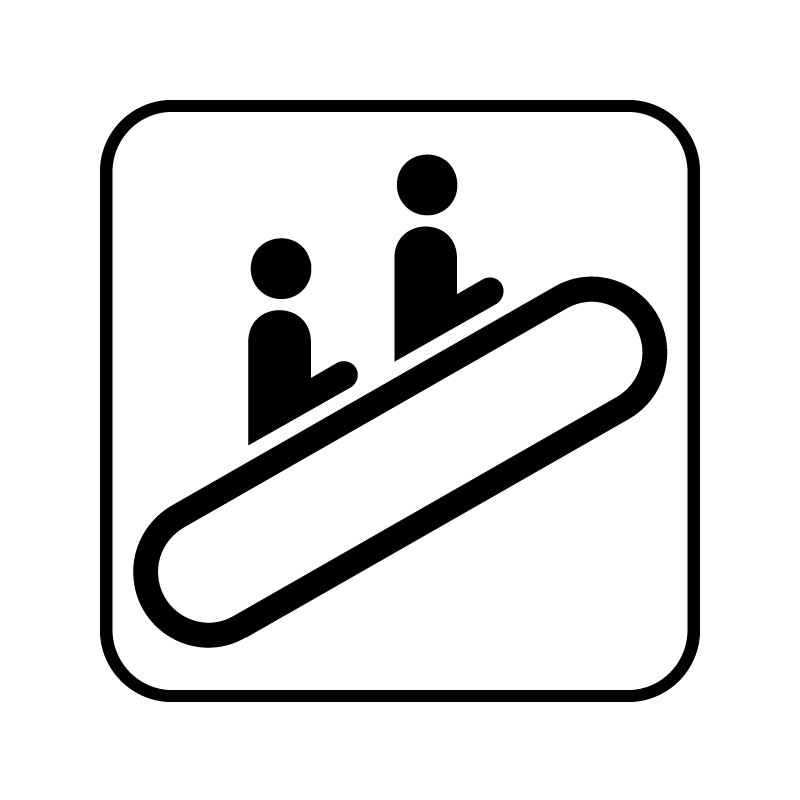 pictogram - escalator rulletrappe op