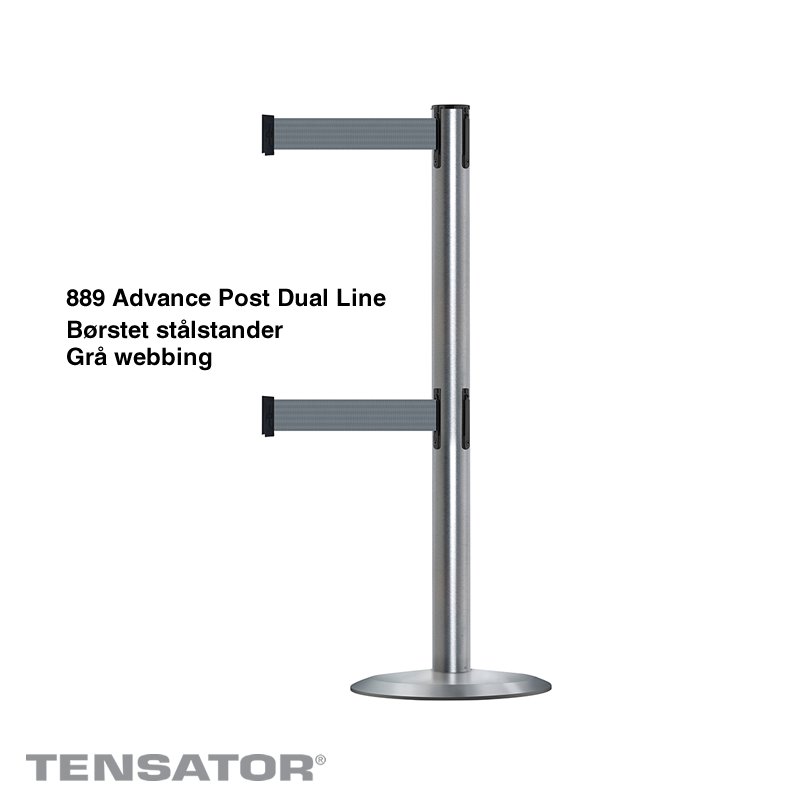 889T2 Advance Post Dual Line - Børstet stål