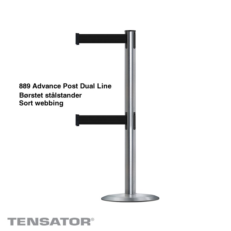 889T2 Advance Post Dual Line - Børstet stål