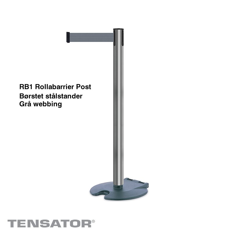 RB1 Rollabarrier Post - Børstet stål
