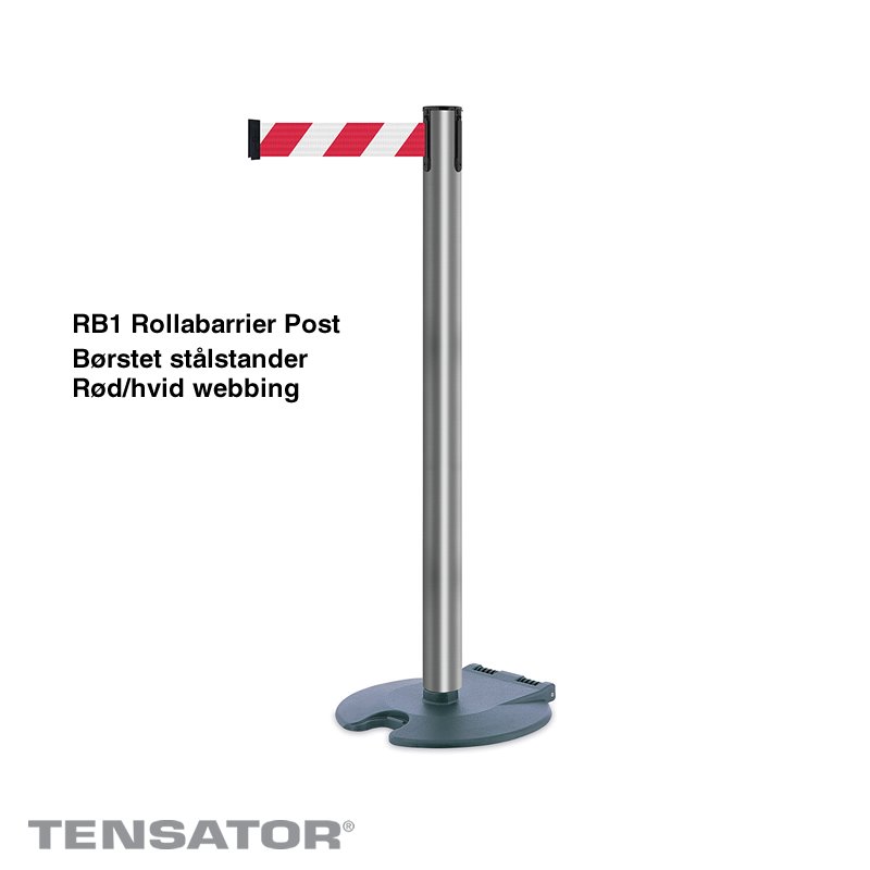 RB1 Rollabarrier Post - Børstet stål