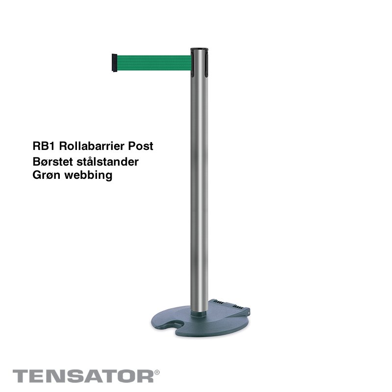 RB1 Rollabarrier Post - Børstet stål