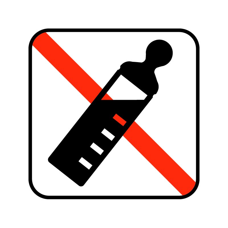 pictogram / piktogram - Ingen sutteflasker