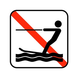 pictogram / piktogram - Vandskiløb forbudt