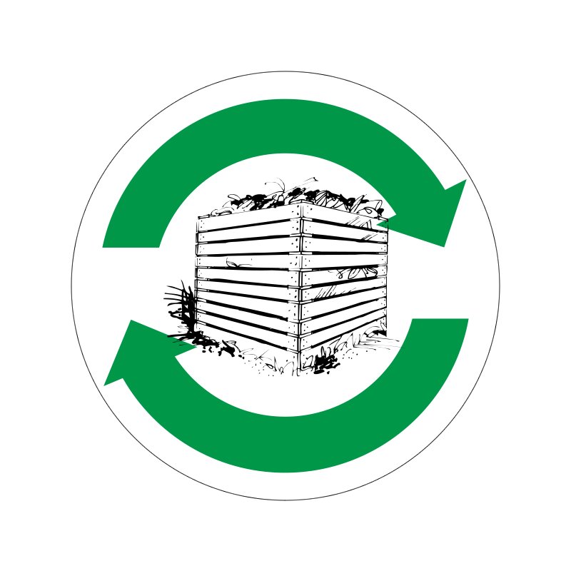 pictogram / piktogram - Haveaffald til kompost genbrug