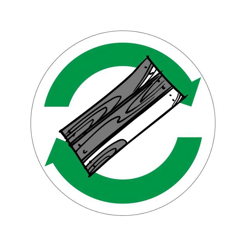 pictogram / piktogram - Malet træ genbrug