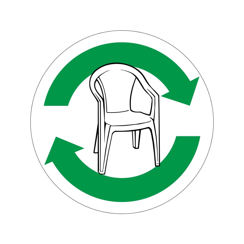 pictogram / piktogram - Plastmøbler genbrug